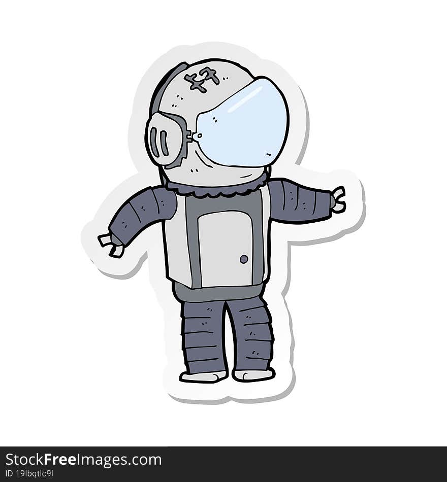 Sticker Of A Cartoon Astronaut