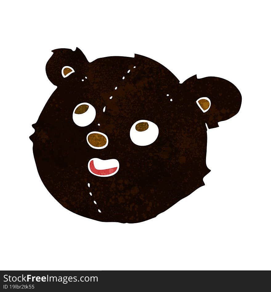 Cartoon Black Bear Face