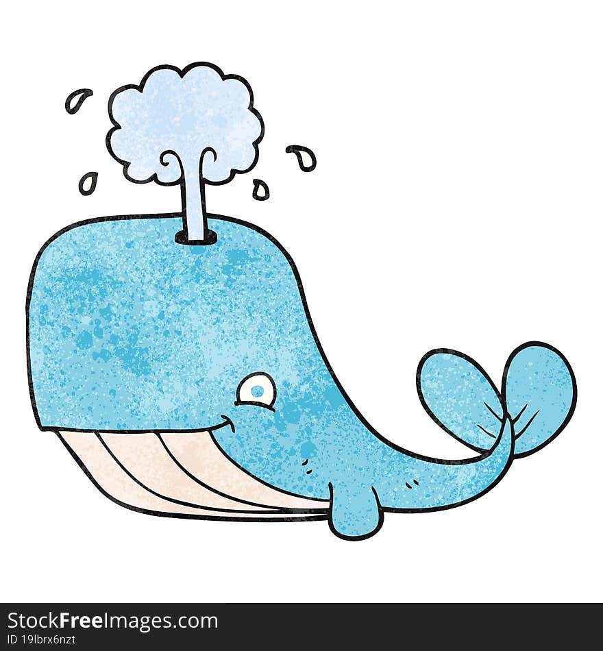 textured cartoon whale spouting water