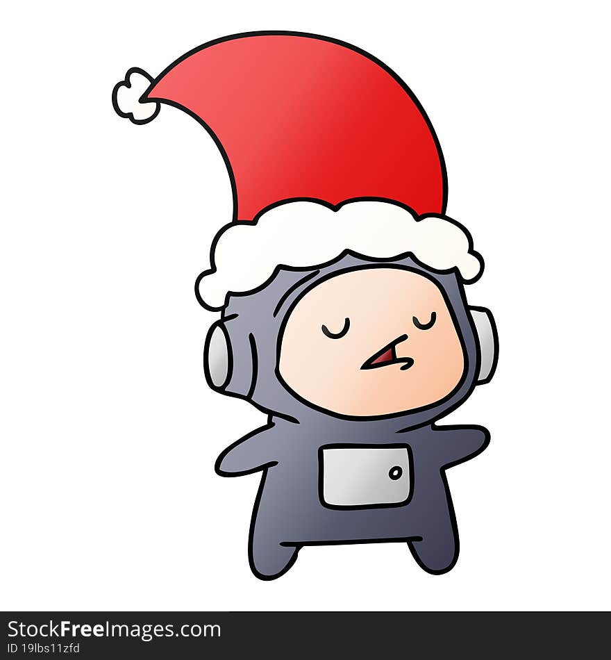 christmas gradient cartoon of kawaii astronaut