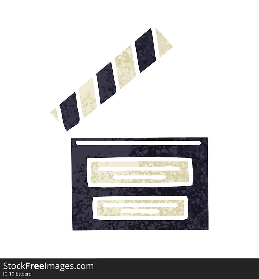 retro illustration style cartoon film clapper board