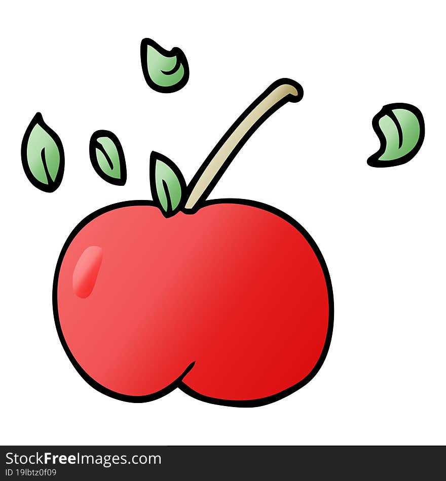 cartoon doodle juicy apple