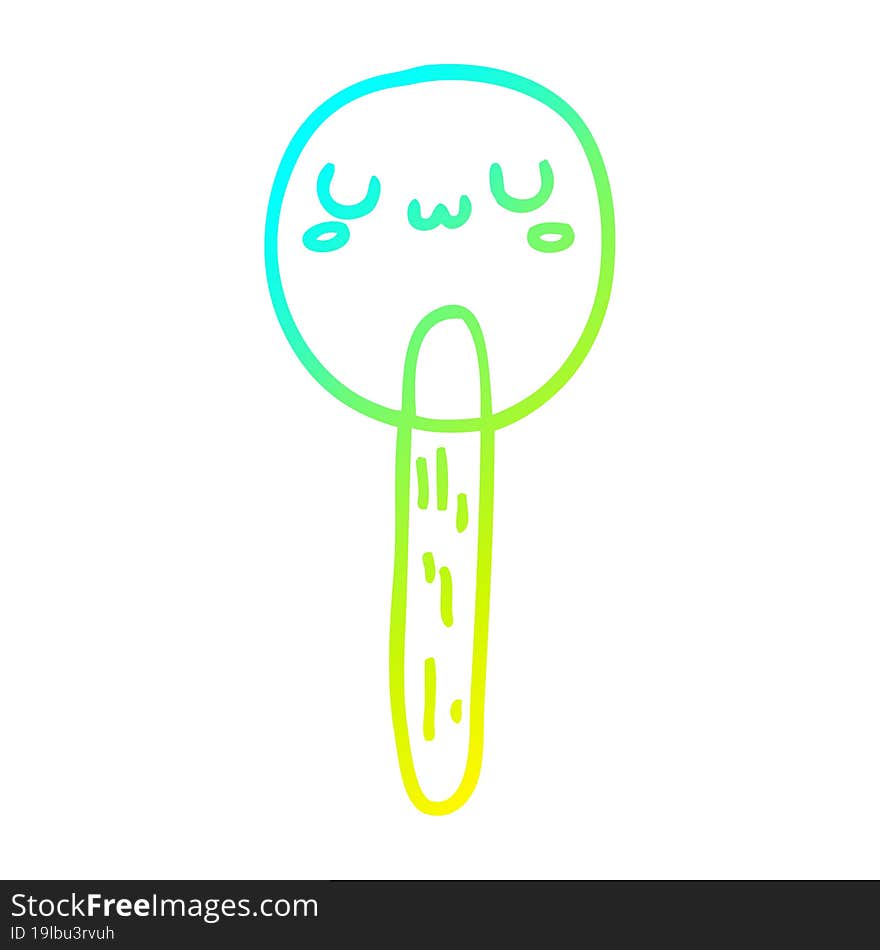 cold gradient line drawing cartoon lollipop