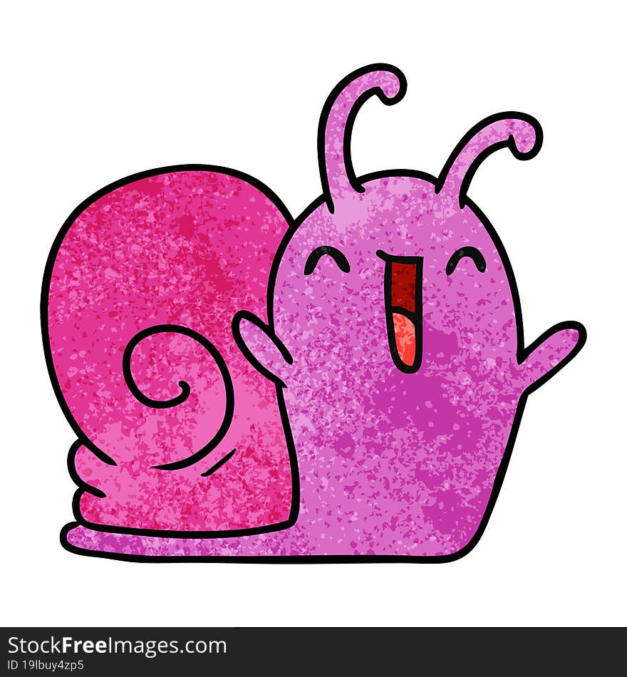 Textured Cartoon Kawaii Happy Cute Snail