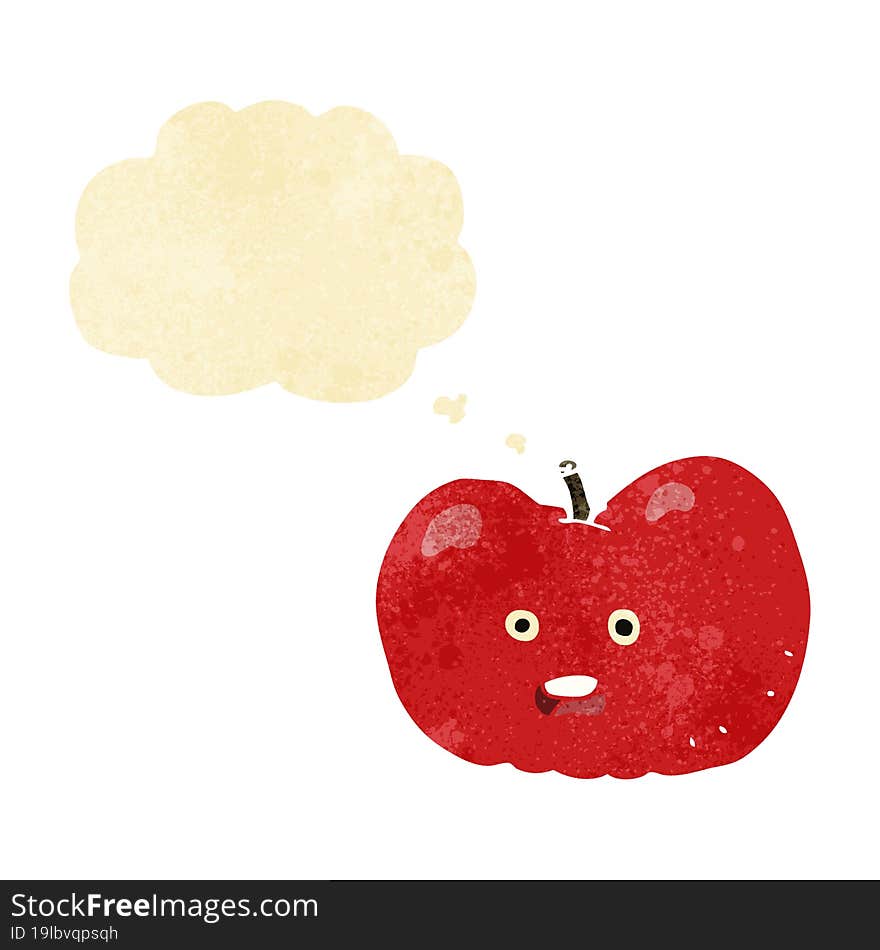 Cartoon Apple With Thought Bubble