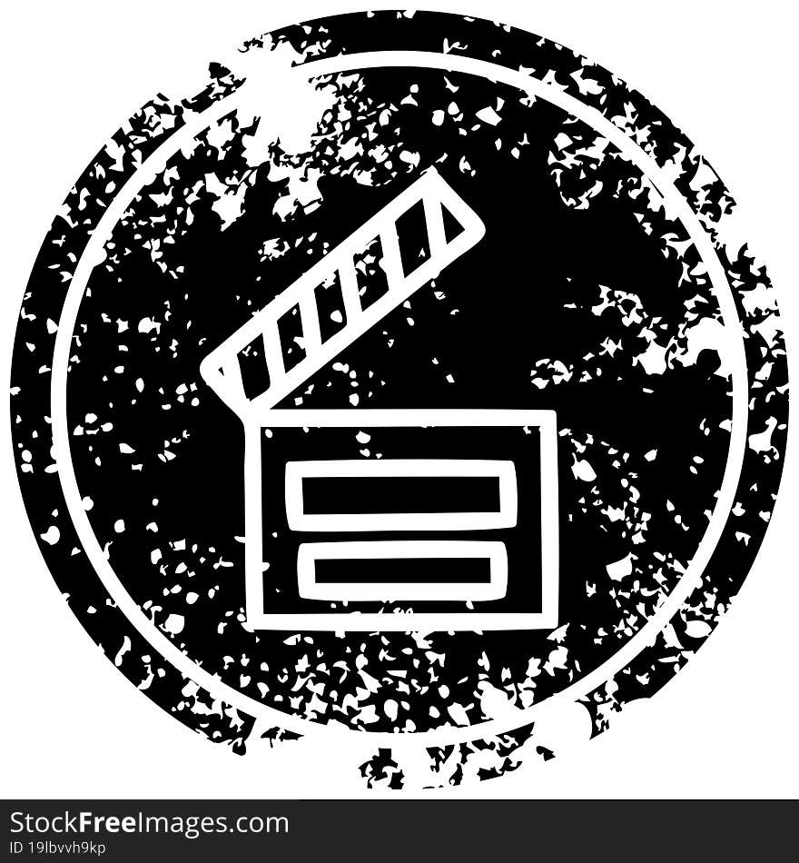 movie clapper board distressed icon