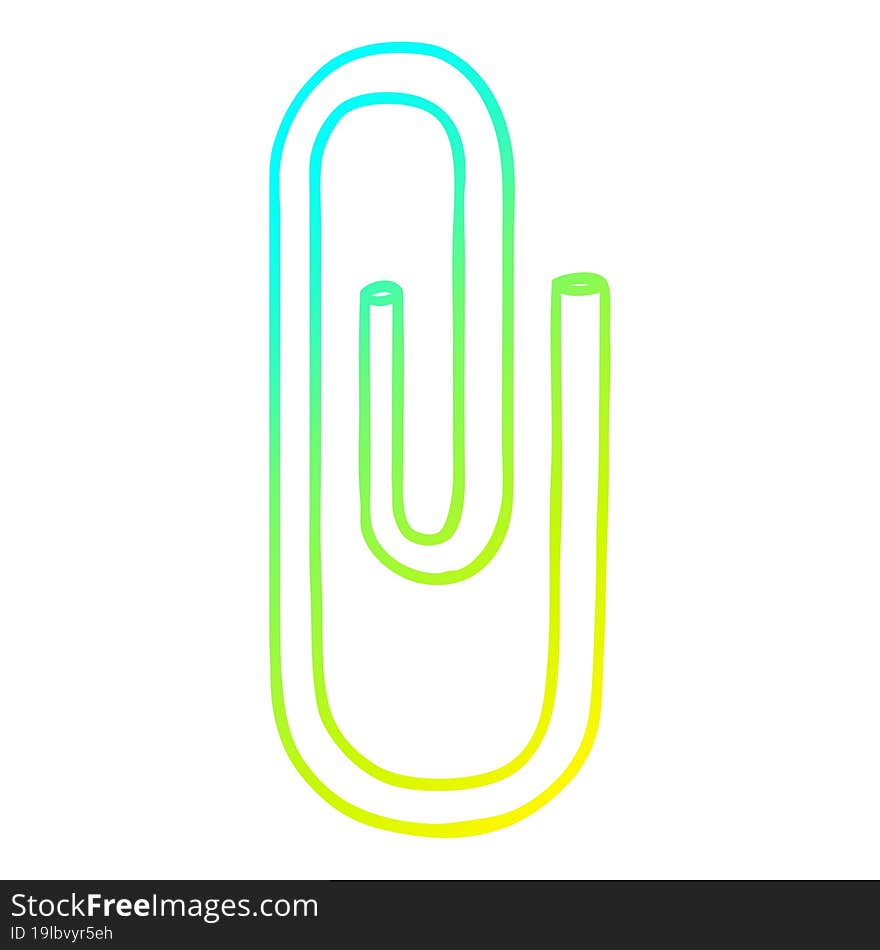 cold gradient line drawing cartoon paperclip