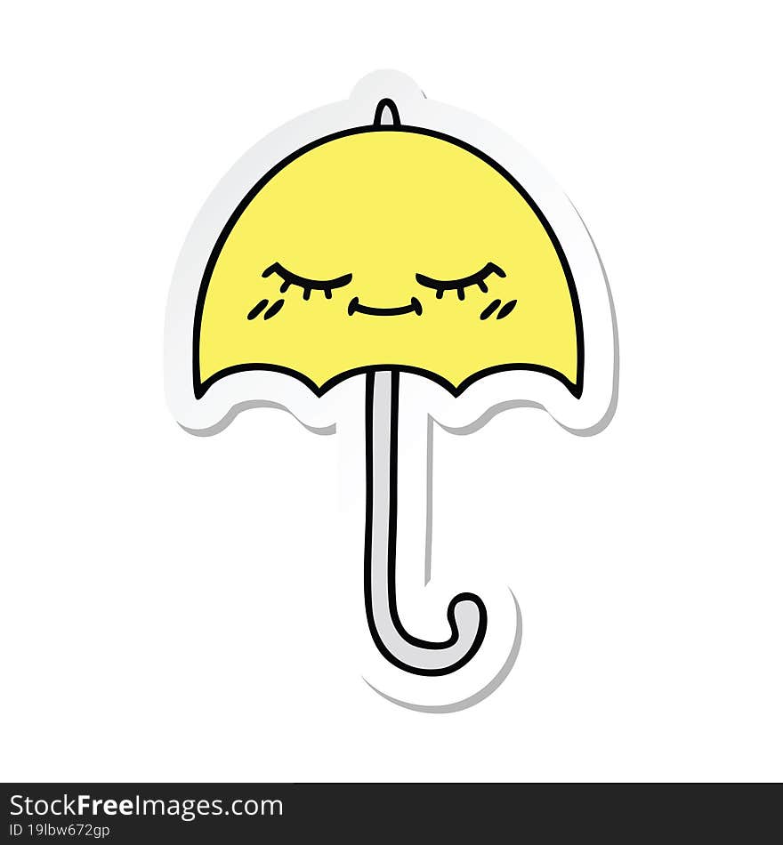 sticker of a cute cartoon umbrella