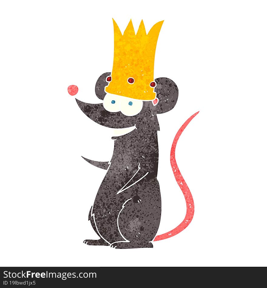 freehand retro cartoon rat king. freehand retro cartoon rat king