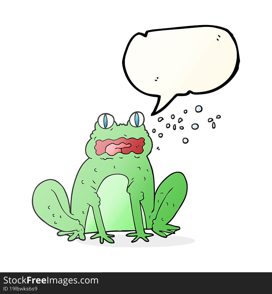 Speech Bubble Cartoon Burping Frog