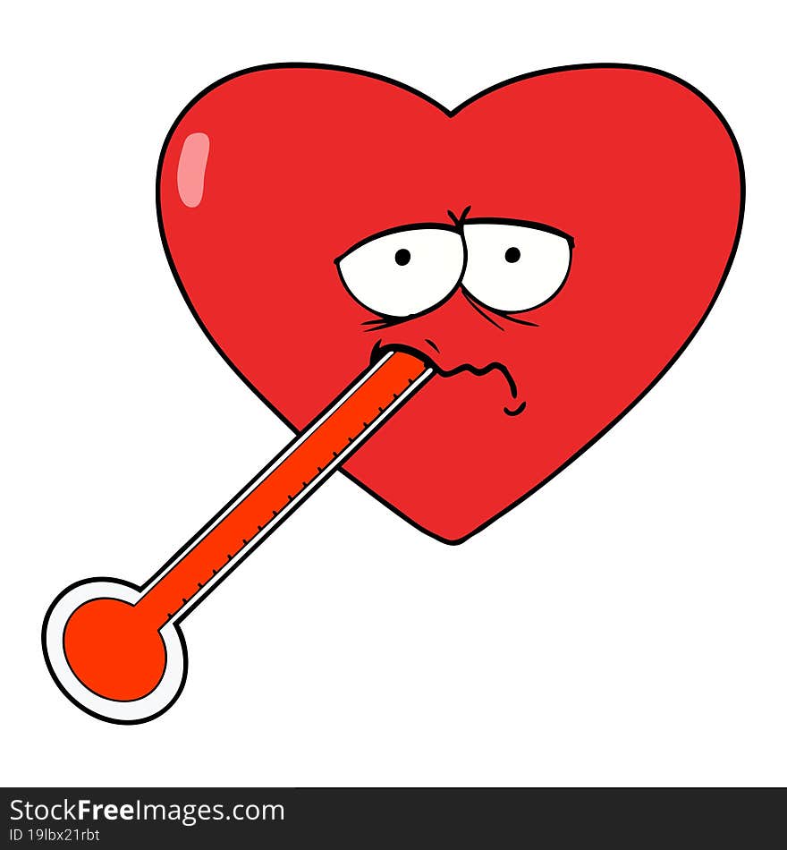 cartoon love sick heart. cartoon love sick heart