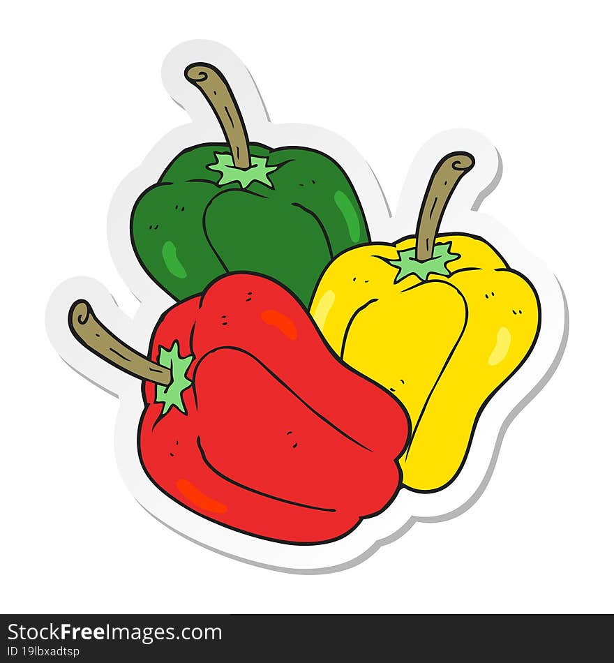 Sticker Of A Cartoon Peppers