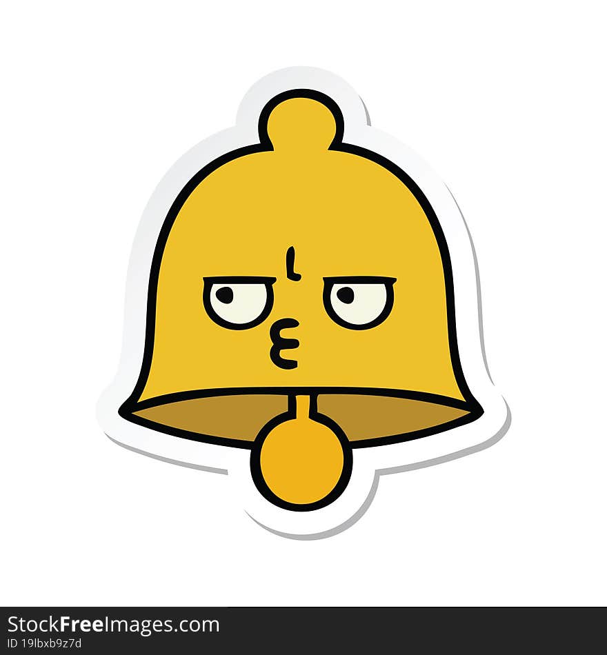 sticker of a cute cartoon bell