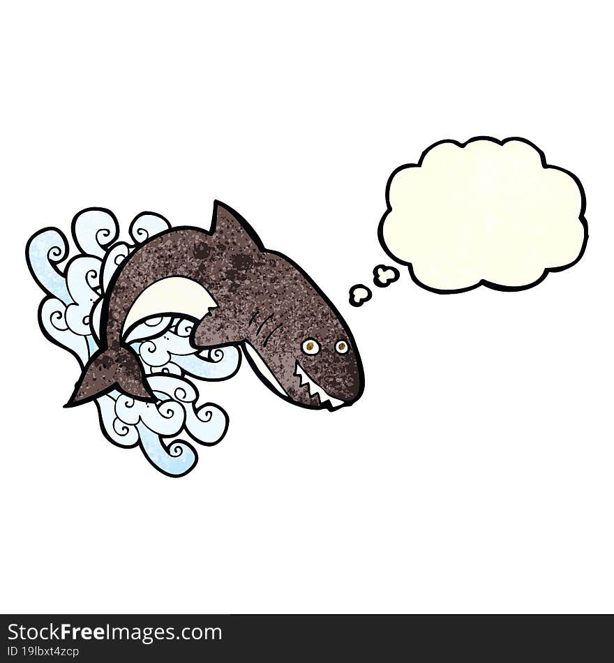 cartoon shark with thought bubble