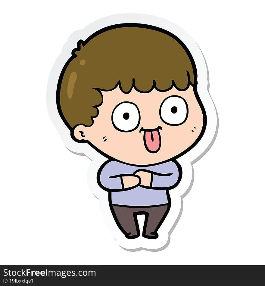 sticker of a cartoon dumb kid