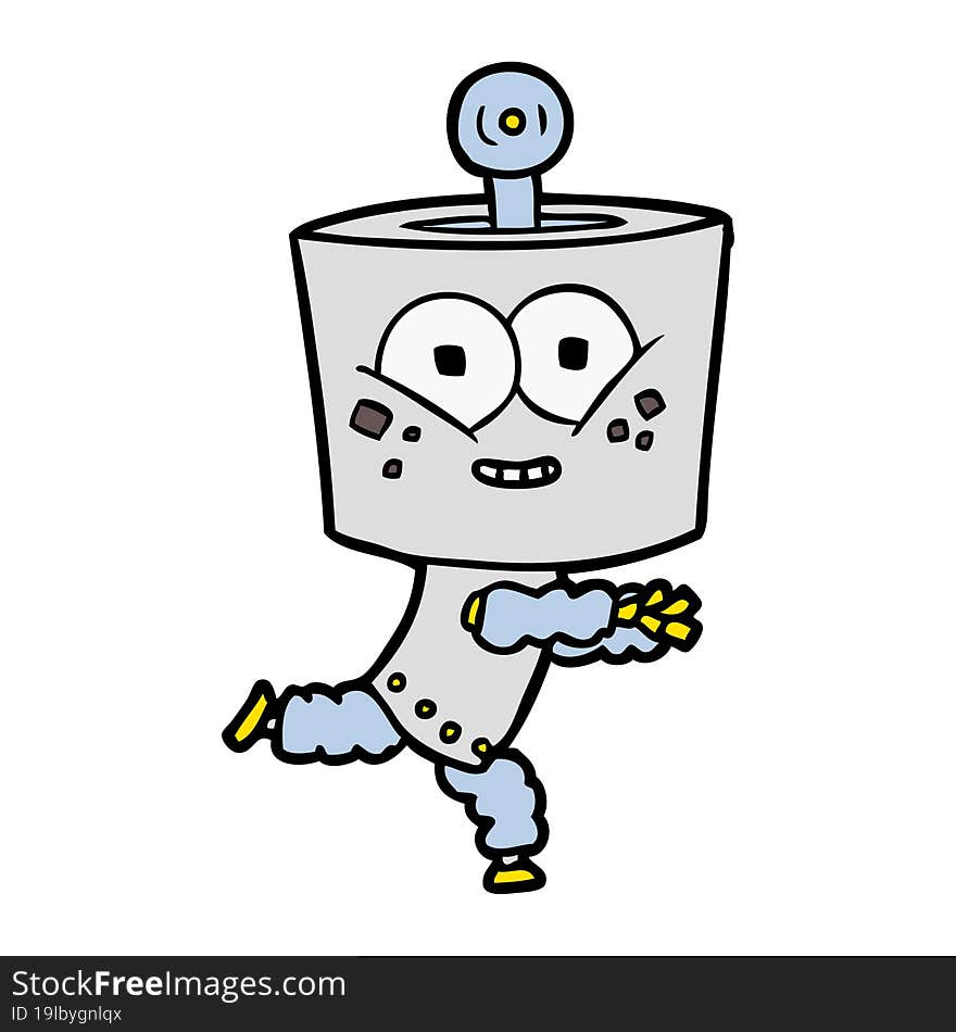 happy cartoon robot. happy cartoon robot