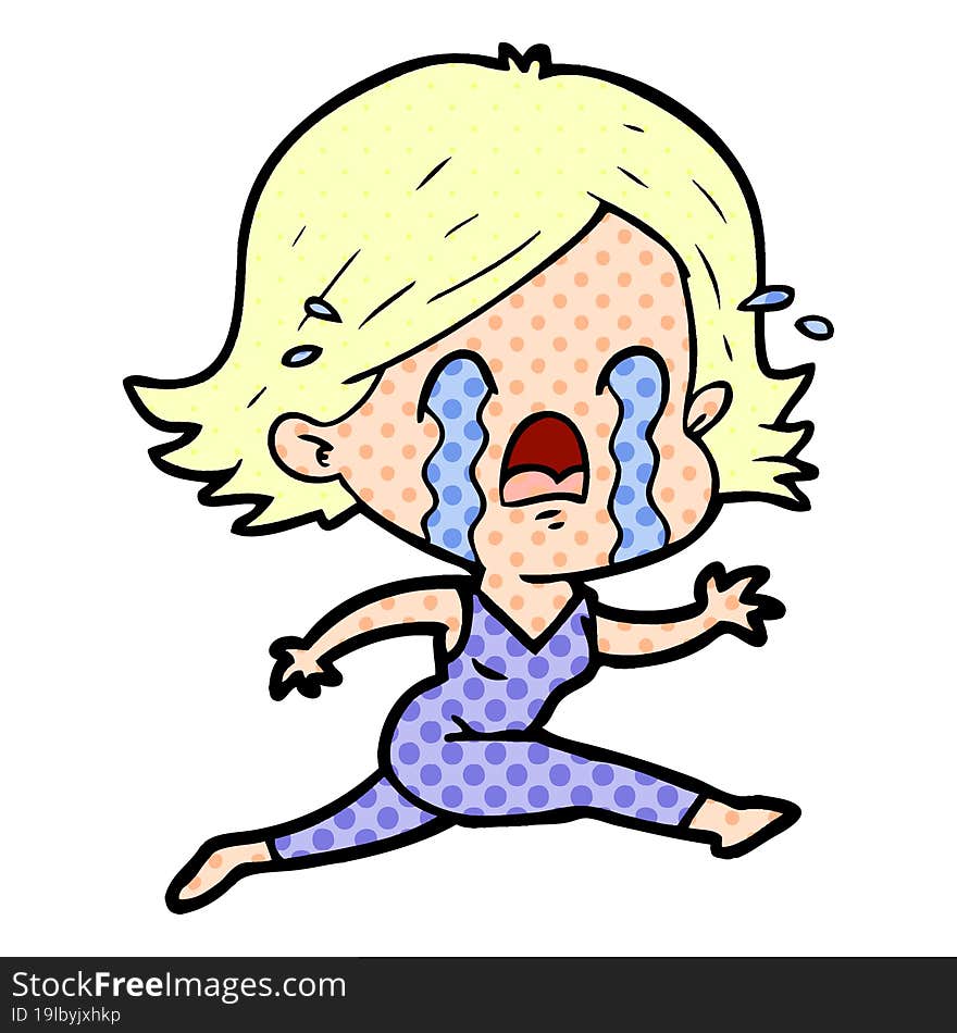 cartoon woman crying. cartoon woman crying