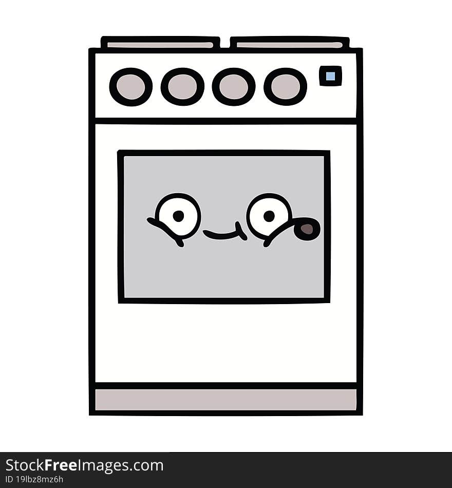 cute cartoon of a kitchen oven. cute cartoon of a kitchen oven