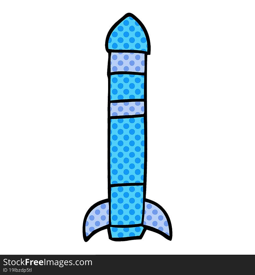 cartoon doodle tall rocket