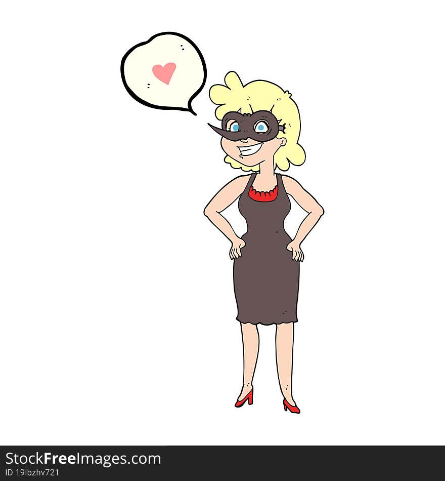 speech bubble cartoon woman wearing mask