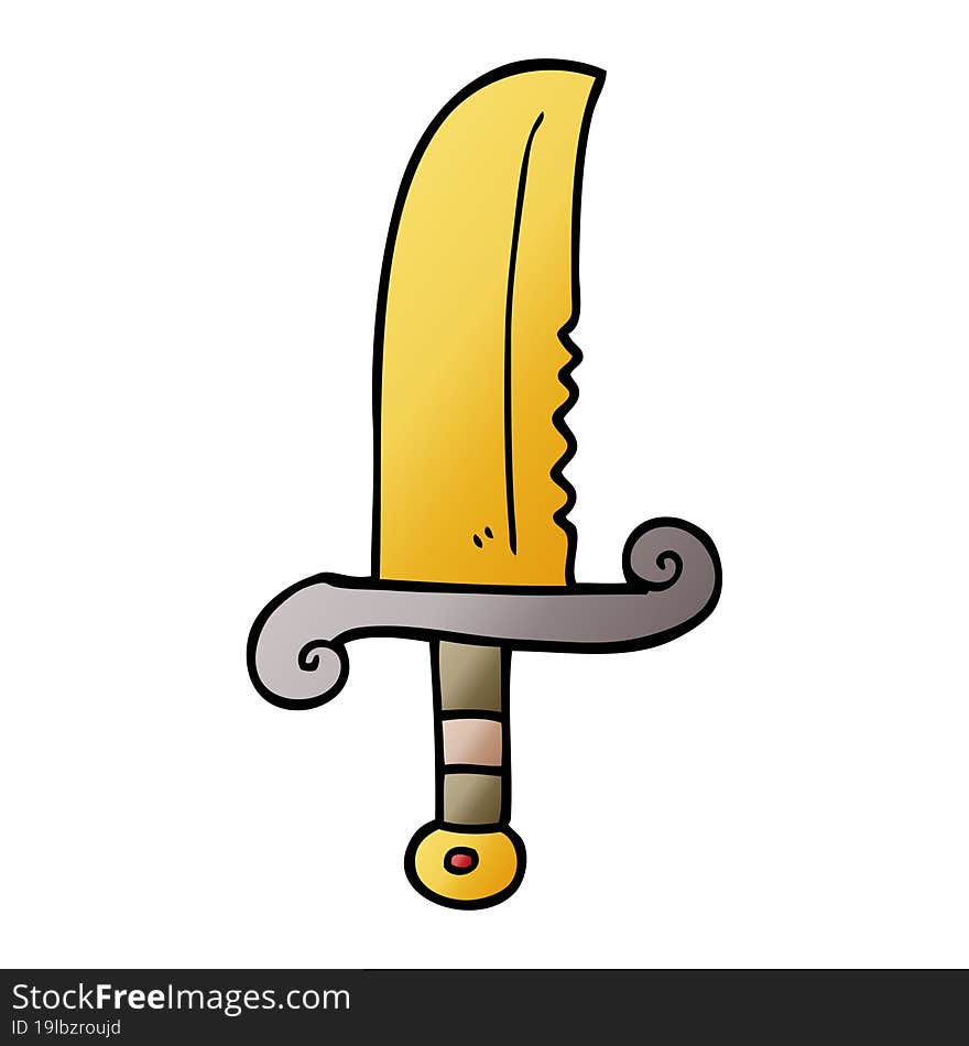 cartoon doodle jeweled sword