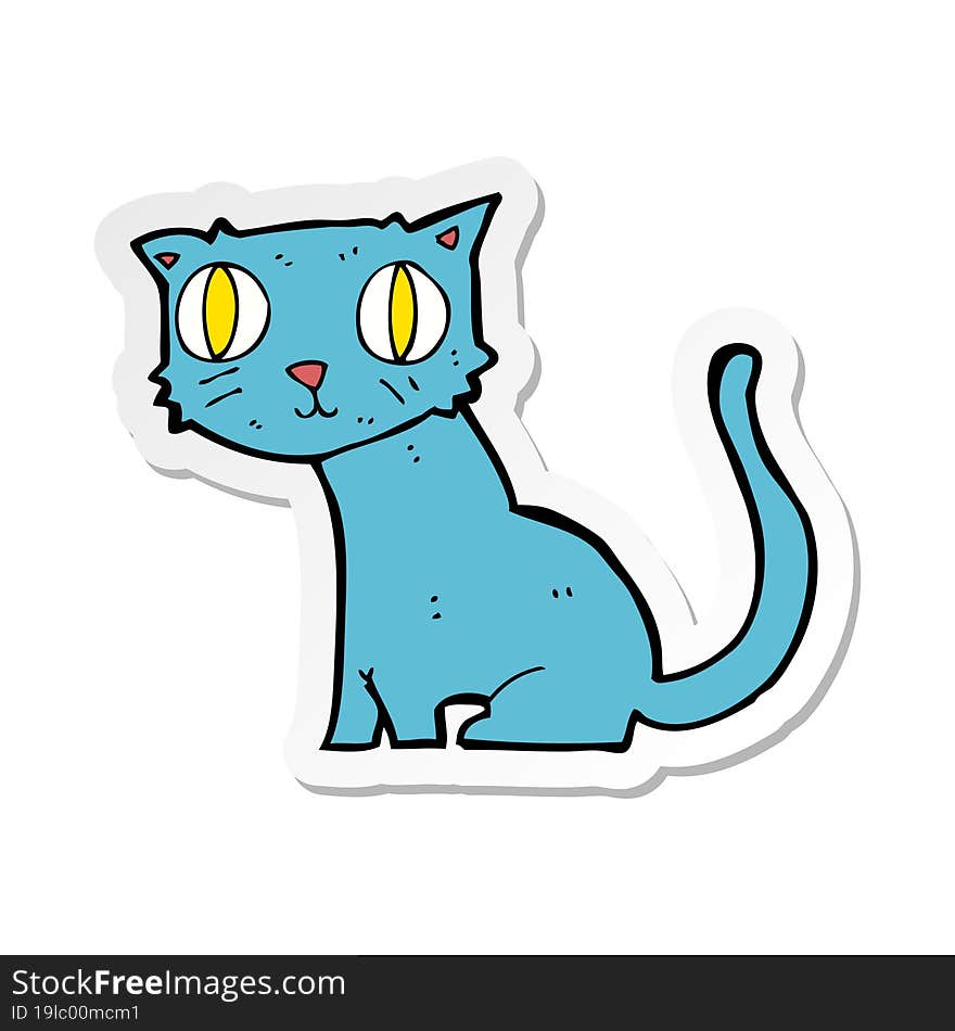 sticker of a cartoon cat