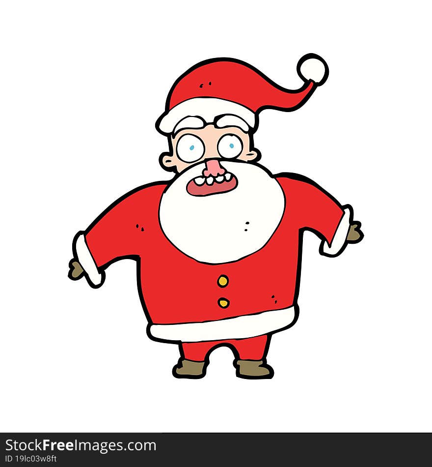 cartoon shocked santa claus