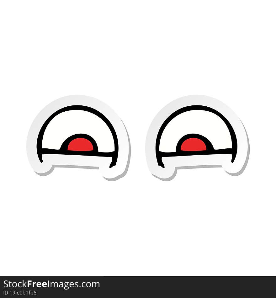 Sticker Of A Cartoon Red Eyes