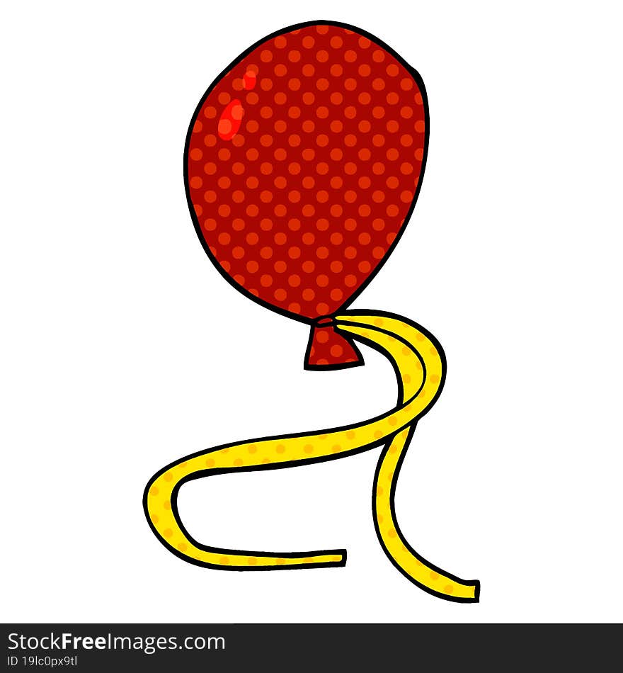 cartoon doodle red balloon