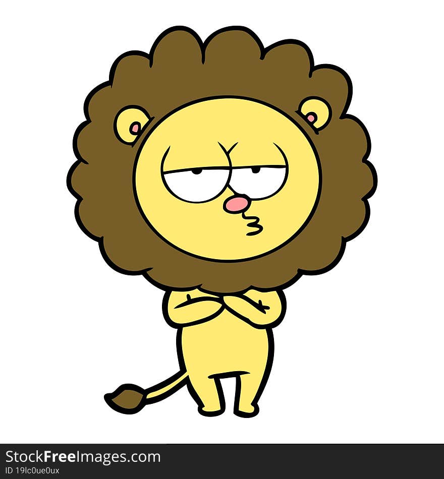 cartoon tired lion. cartoon tired lion