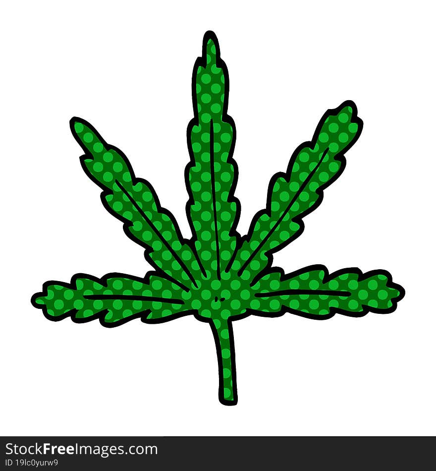 cartoon doodle marijuana leaf