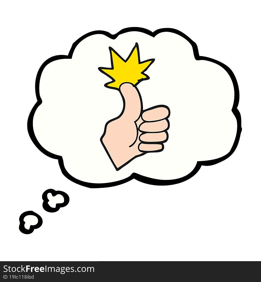 Thought Bubble Cartoon Thumbs Up