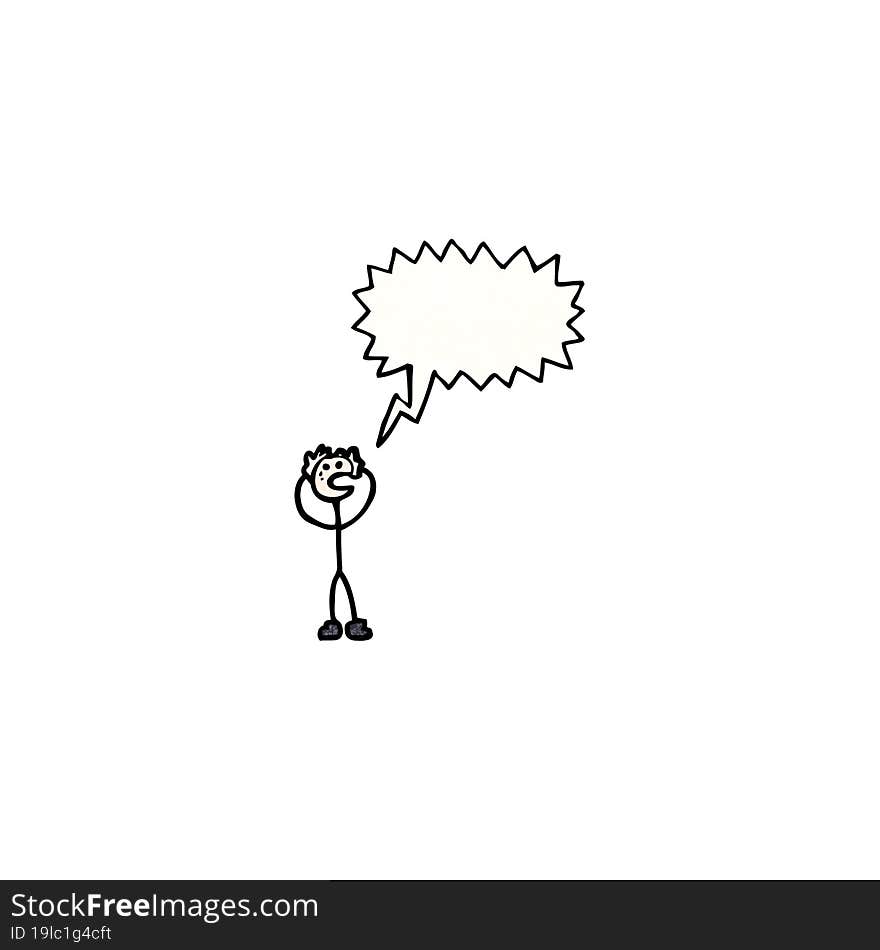 Cartoon Stressed Stick Man