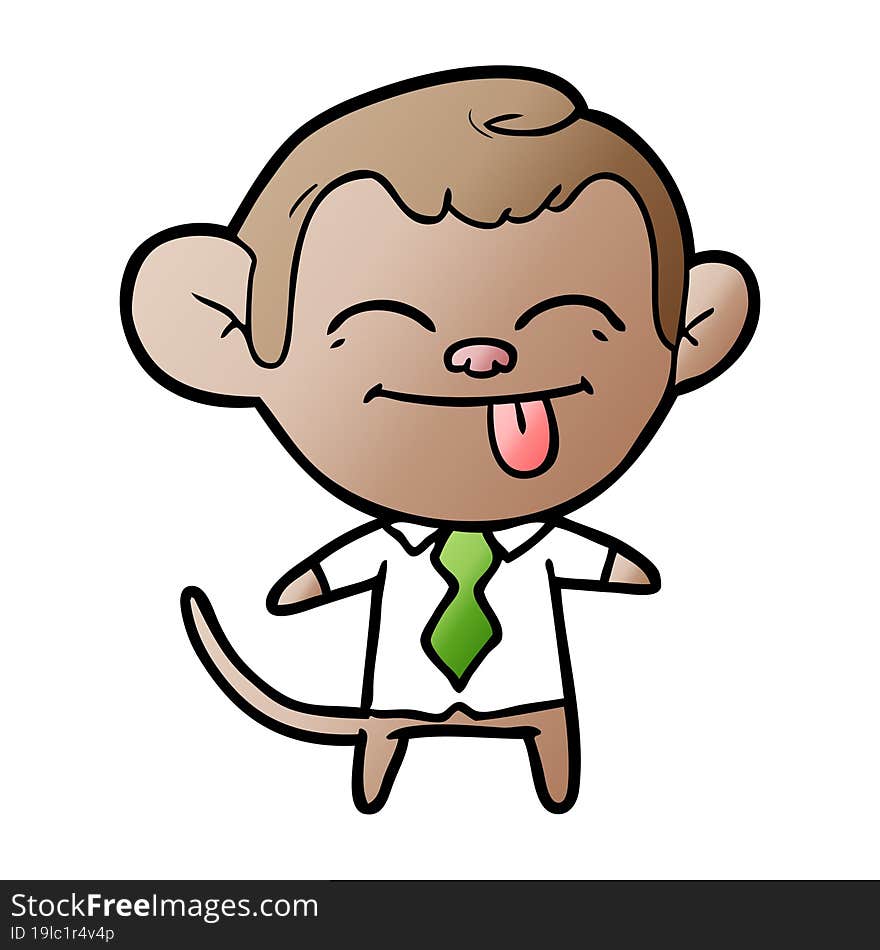 funny cartoon monkey wearing shirt and tie. funny cartoon monkey wearing shirt and tie