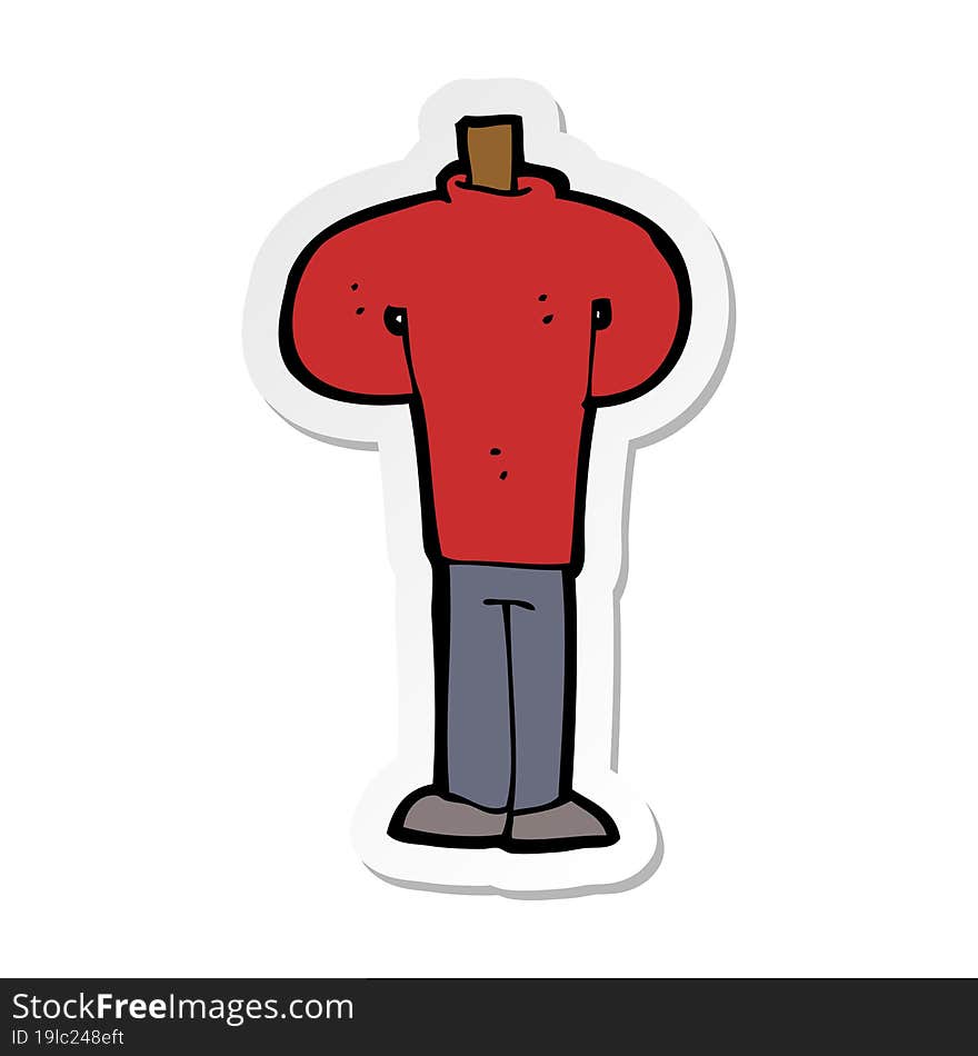 sticker of a cartoon body standing still