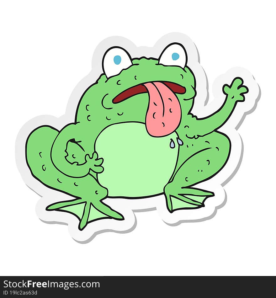 sticker of a cartoon frog