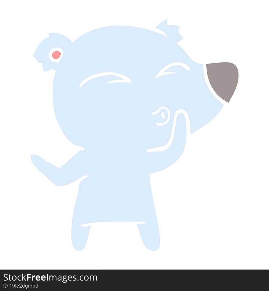 flat color style cartoon whistling bear