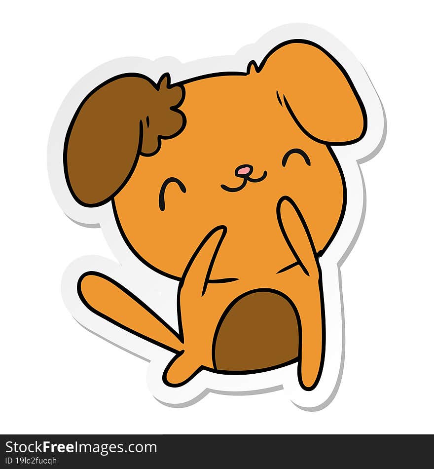 sticker cartoon illustration kawaii of a cute dog. sticker cartoon illustration kawaii of a cute dog