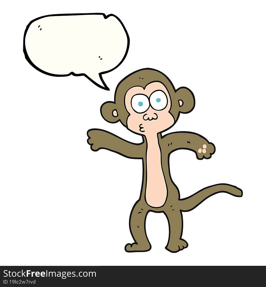 Speech Bubble Cartoon Monkey