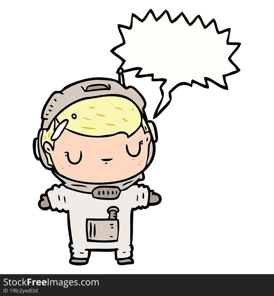 cute cartoon astronaut and speech bubble