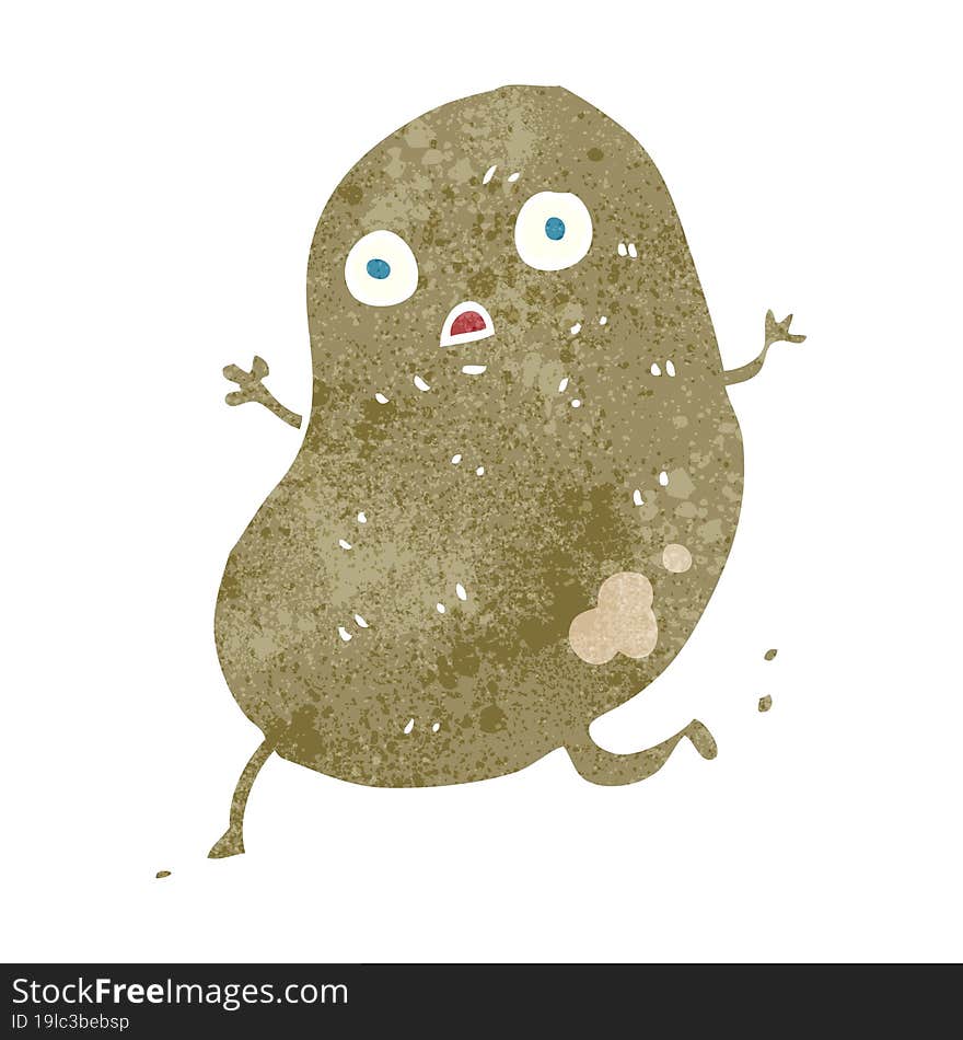 Retro Cartoon Potato Running