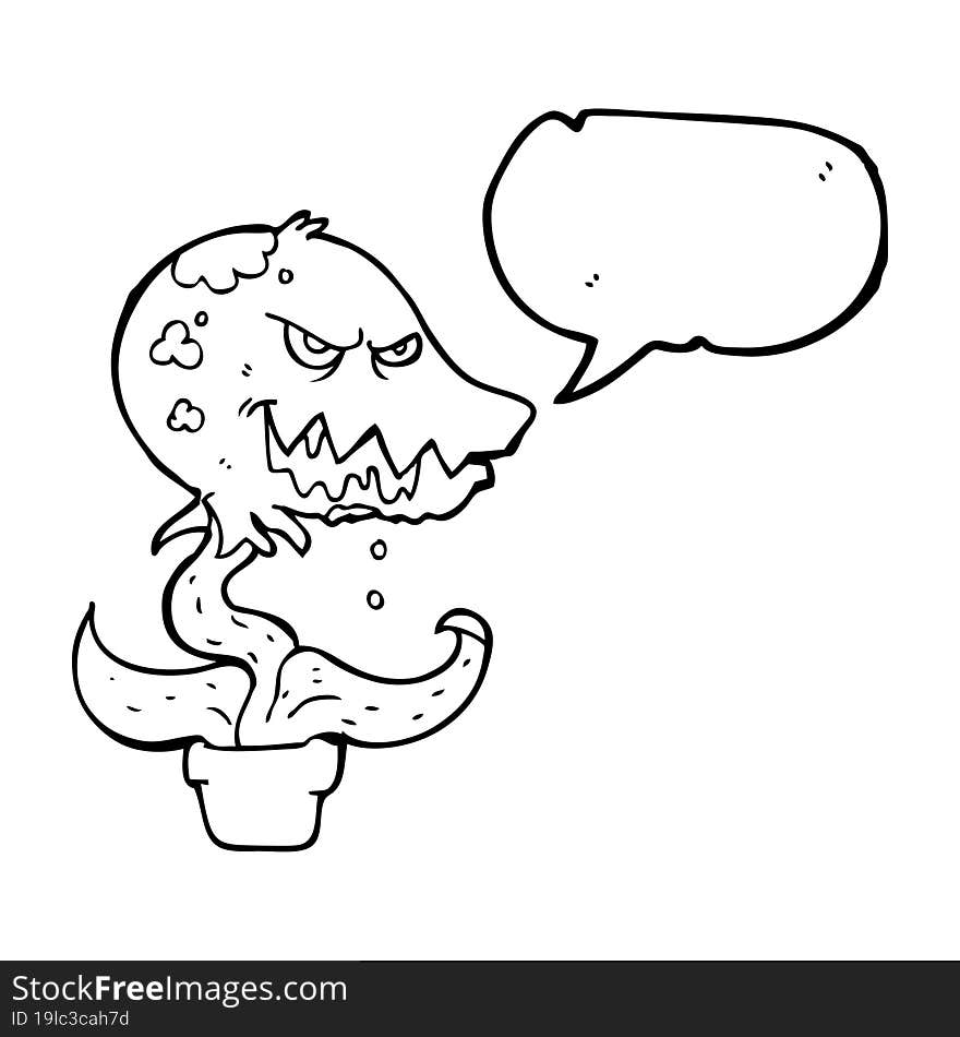 speech bubble cartoon monster plant