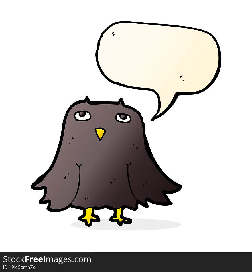 Cartoon Owl With Speech Bubble