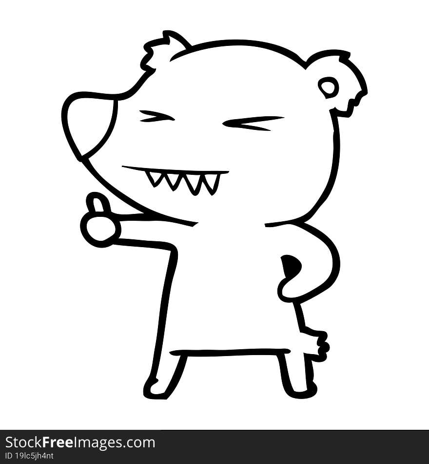 cartoon bear giving thumbs up. cartoon bear giving thumbs up