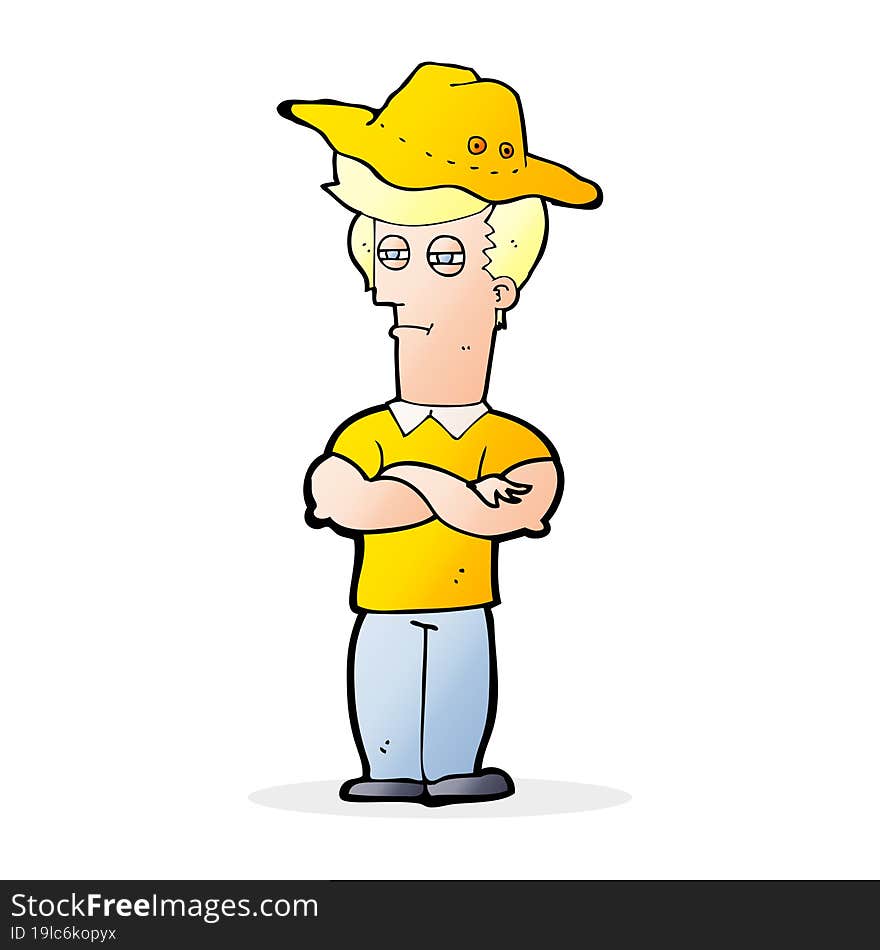 cartoon man wearing hat