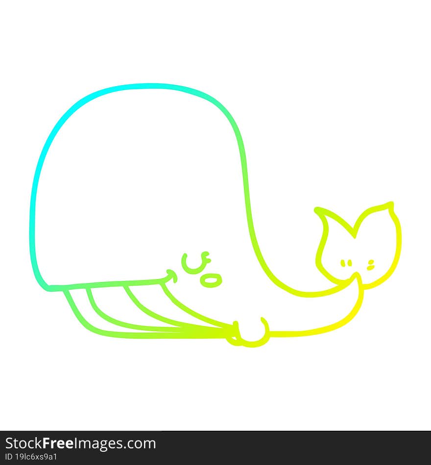 cold gradient line drawing cartoon whale