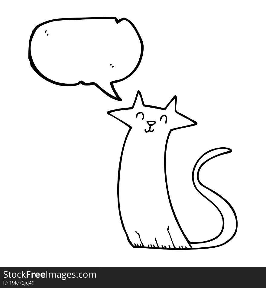 Speech Bubble Cartoon Cat