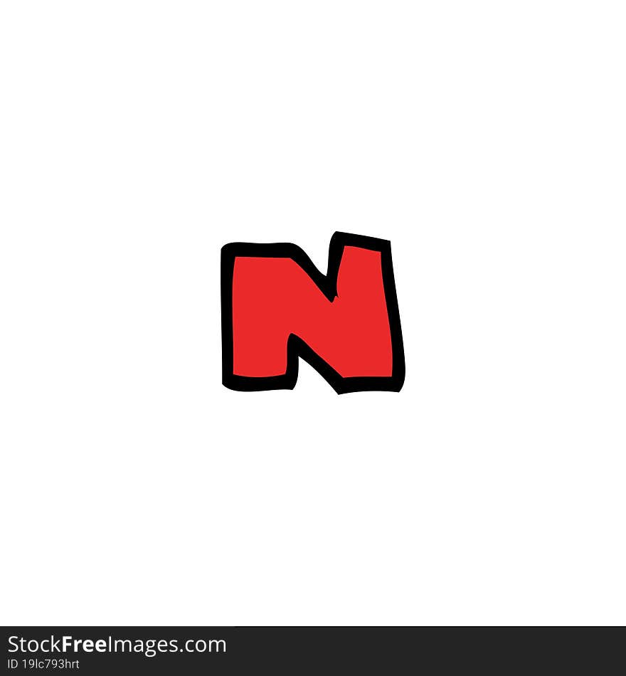 cartoon doodle letter n