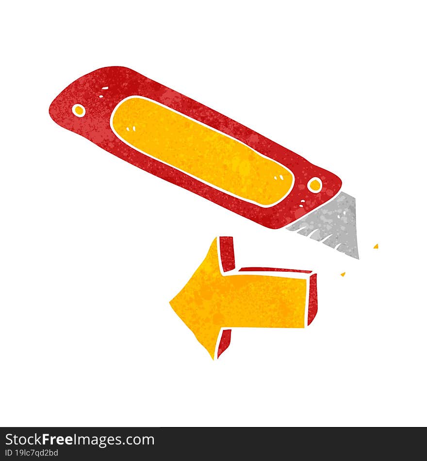 retro cartoon construction knife