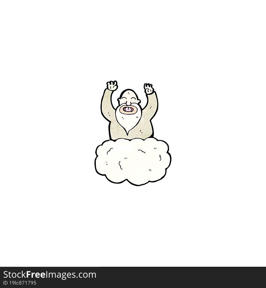 cartoon god on cloud